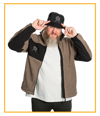 Logo Outline, Black Bucket Hat