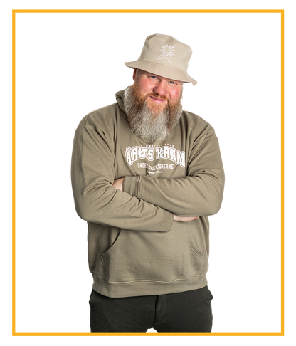 Logo Outline, Beige Bucket Hat