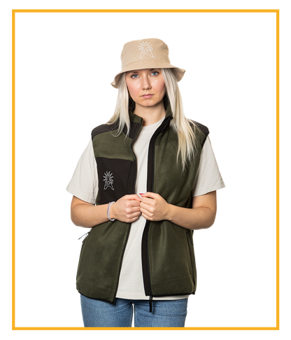 Logo Outline, Beige Bucket Hat
