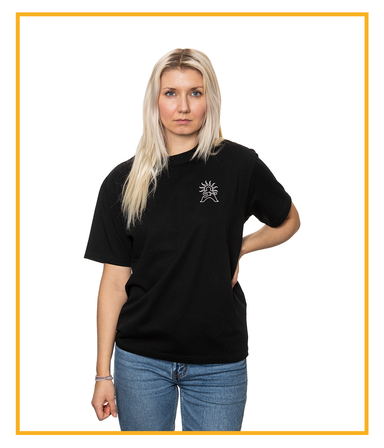 Logo Outline, Black T-shirt