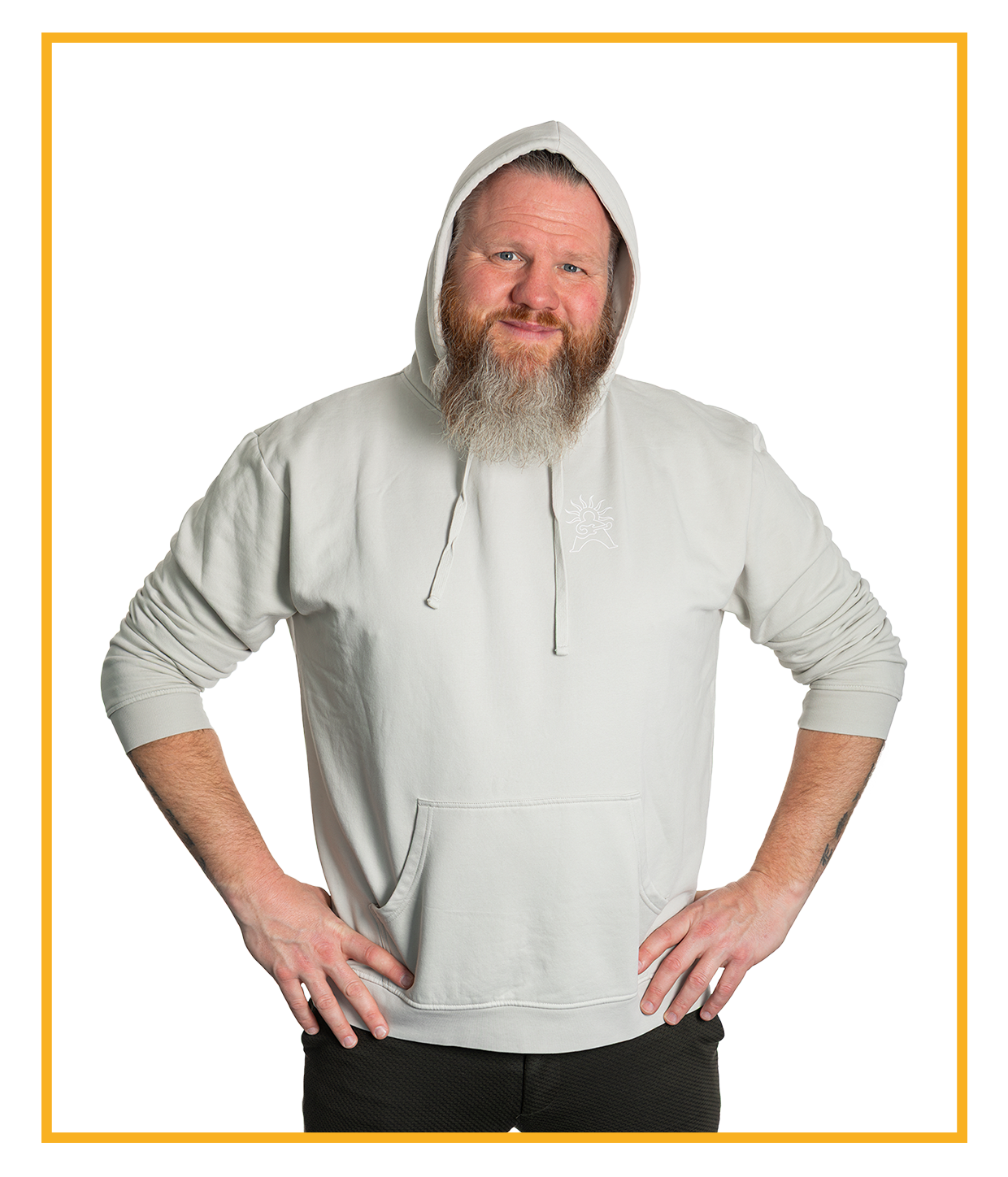 Logo Outline, Light Hoodie