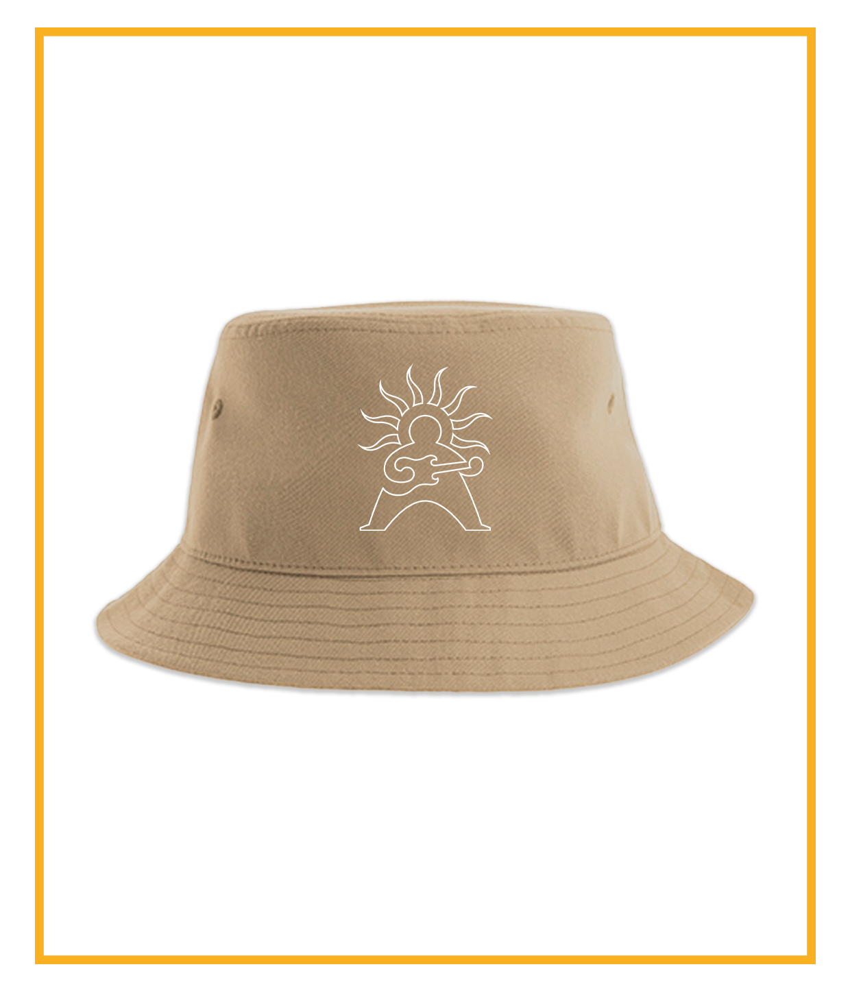Logo Outline, Beige Bucket Hat