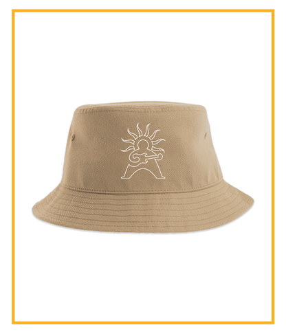 Logo Outline, Beige Bucket Hat
