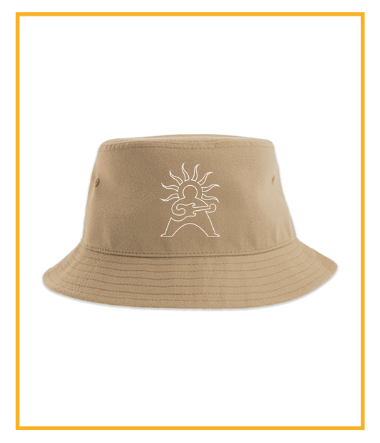 Logo Outline, Beige Bucket Hat