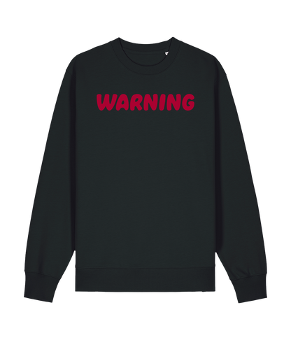 Warning, Sort Sweatshirt