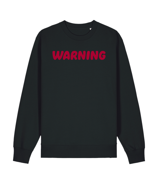 Warning, Sort Sweatshirt