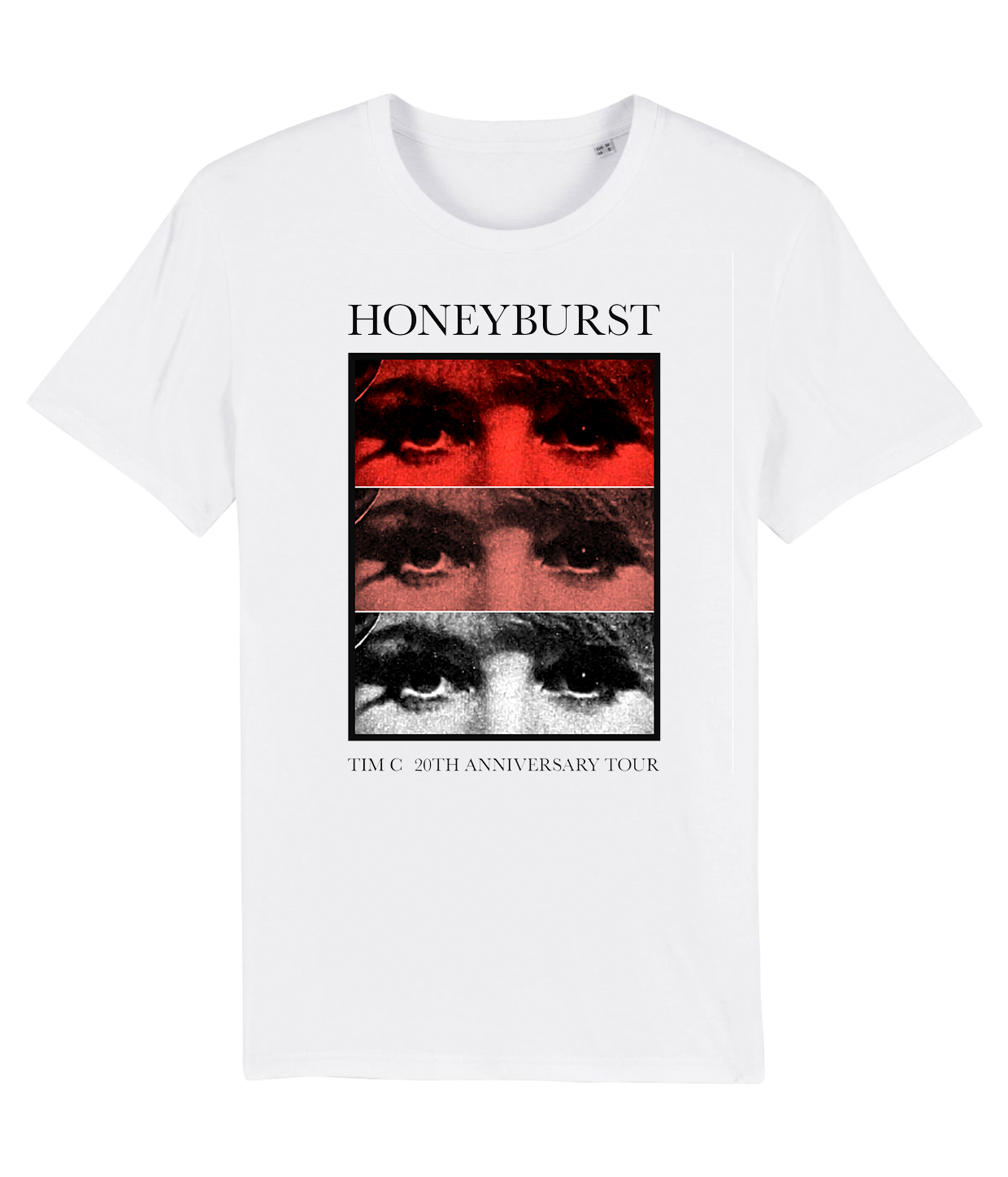 Honeyburst 'Triple Eyes', White T-shirt