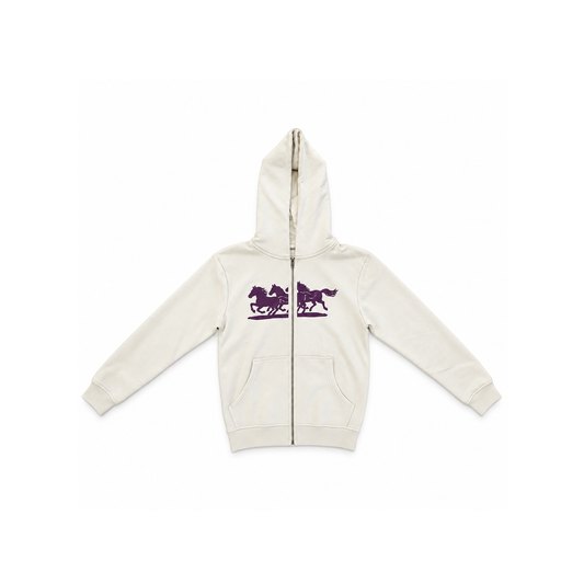Scarlet Horses, Creme Zip Hoodie